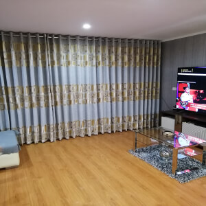 cortinas para mamparas grandes modernas con ojales