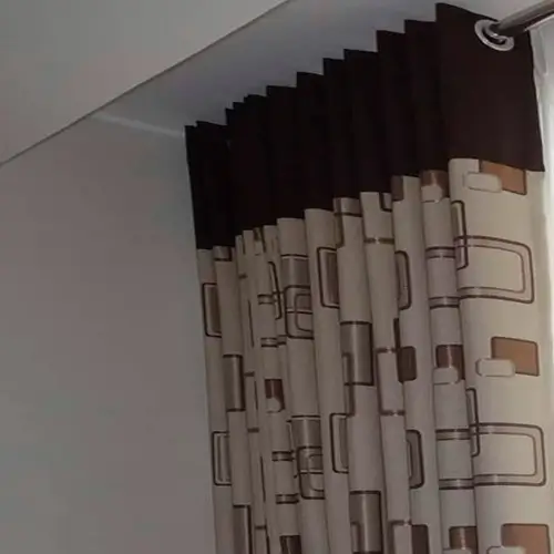 cortinas con aplicacion marron para tubo inox