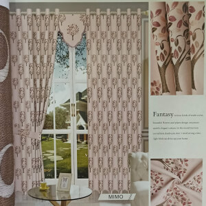 cortinas con aros de madera de sala mampara