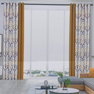 cortinas elegantes en dos colores con ojales de sala